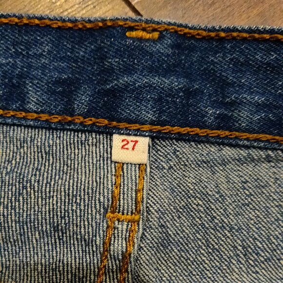 Levi's White Oak Cone Denim Wedgie High Rise Fray Hem Button Fly SIZE 27 - Picture 5 of 6